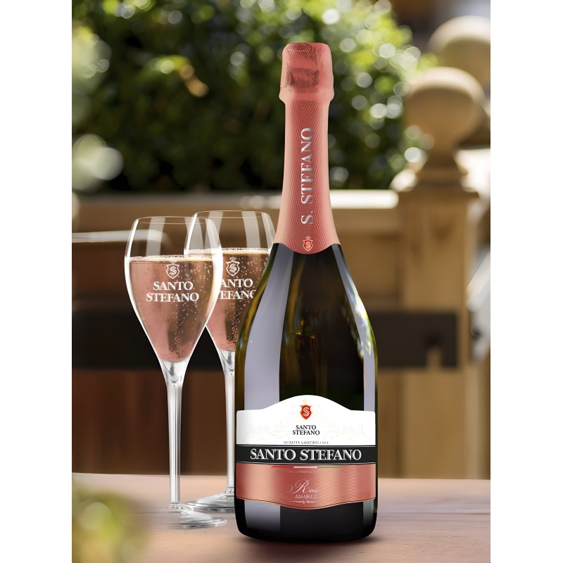 Шарап сусыны қызыл жартылай тәтті Santo-Stefano Rose 0,75л