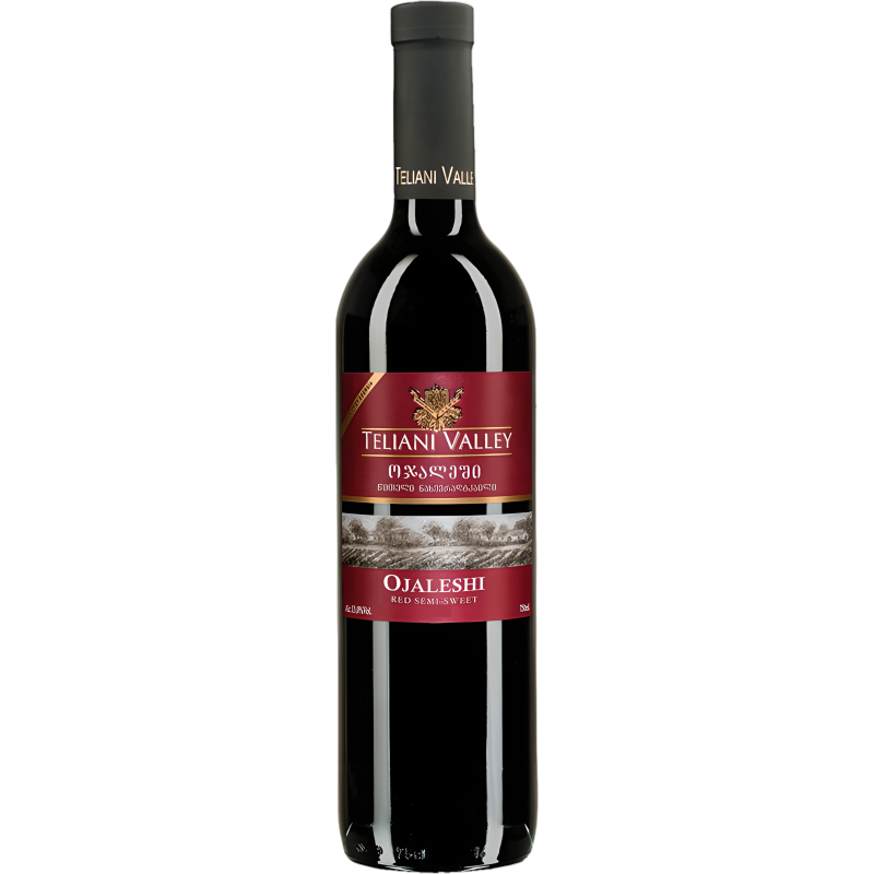 Қызыл жартылай тәтті шарап Teliani Valley