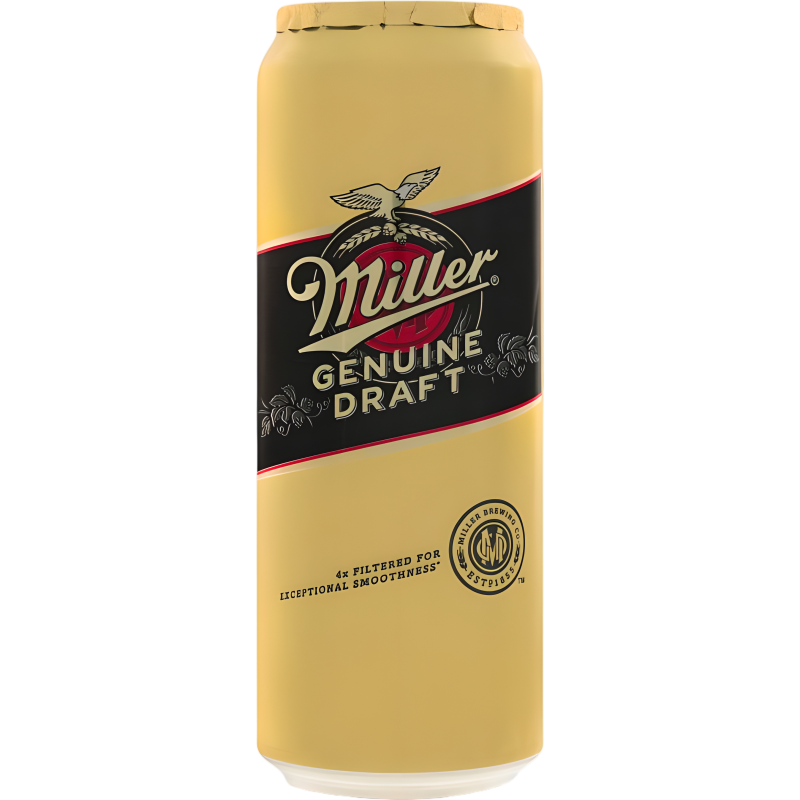 Ашық пастерленген сыра MILLER Genuine Draft 4,4% ж/б 0,45л
