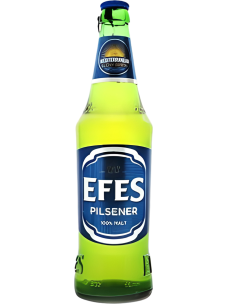 EFES Pilsener сырасы ашық түсті, пастеризацияланған, 5% алкогольді, бутылкалы, 0,45 литрлі
