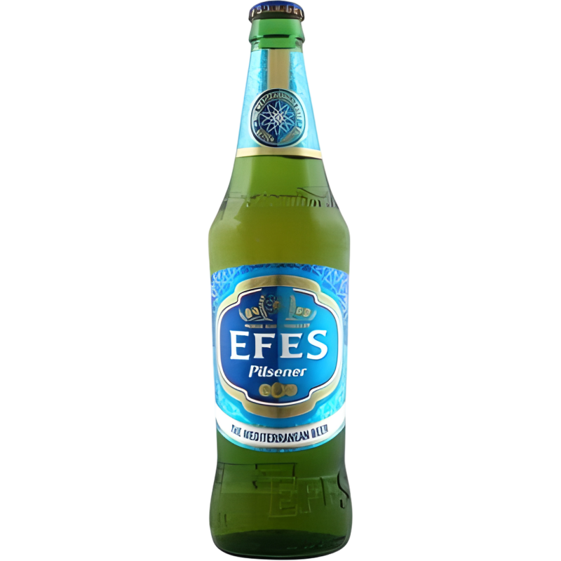 EFES Pilsener сырасы ашық түсті, пастеризацияланған, 5% алкогольді, бутылкалы, 0,45 литрлі