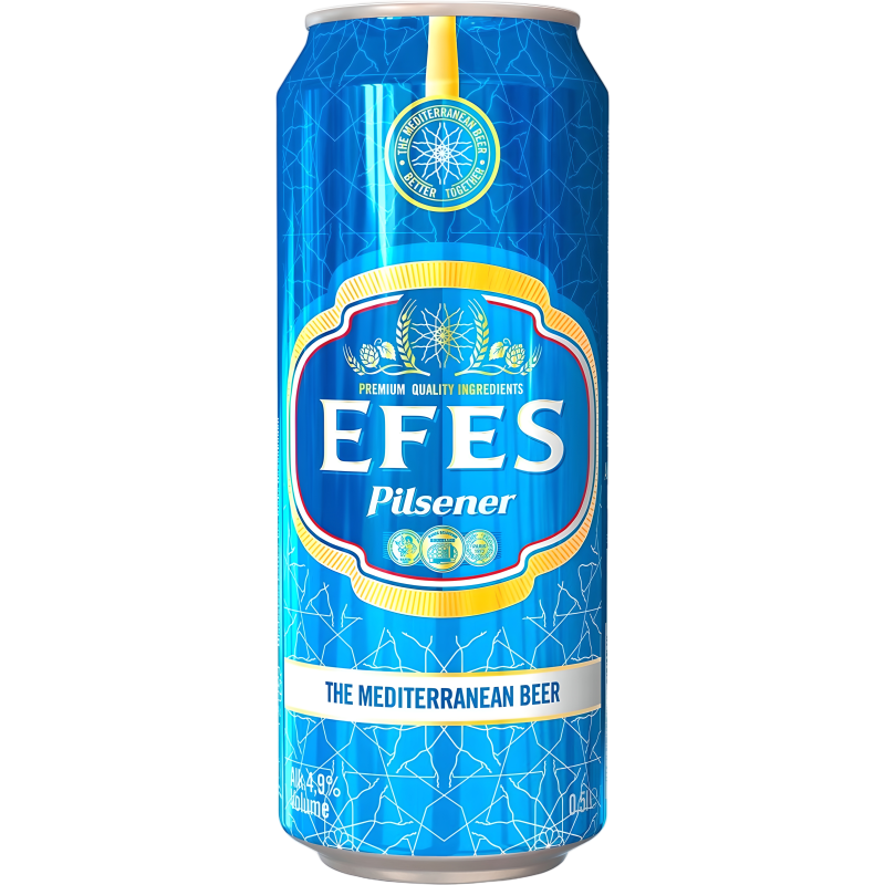 EFES Pilsener сырасы ашық түсті, пастеризацияланған, 5% алкогольді, бутылкалы, 0,45 литрлі