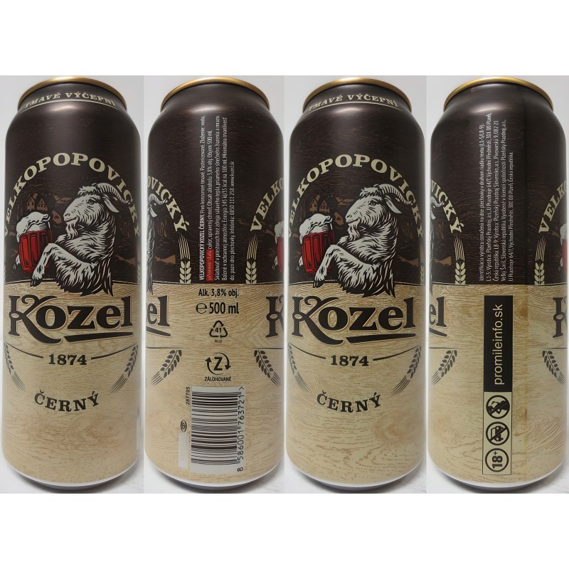Қара пастерленген сыра KOZEL  3,6 % ж/б 0,45л