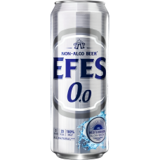 Ашық пастерленген сыра EFES алкогольсіз 0% ж/б 0,45л