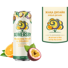 Пивной напиток SOMERSBY Passionfruit Orange ж/б 0,43л