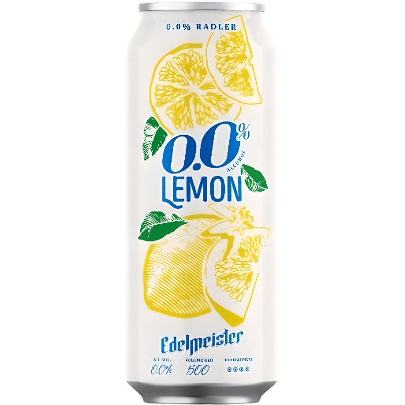 Ашық пастерленген сыра EDELMEISTER lemon 0.0 % ж/б 0,5л
