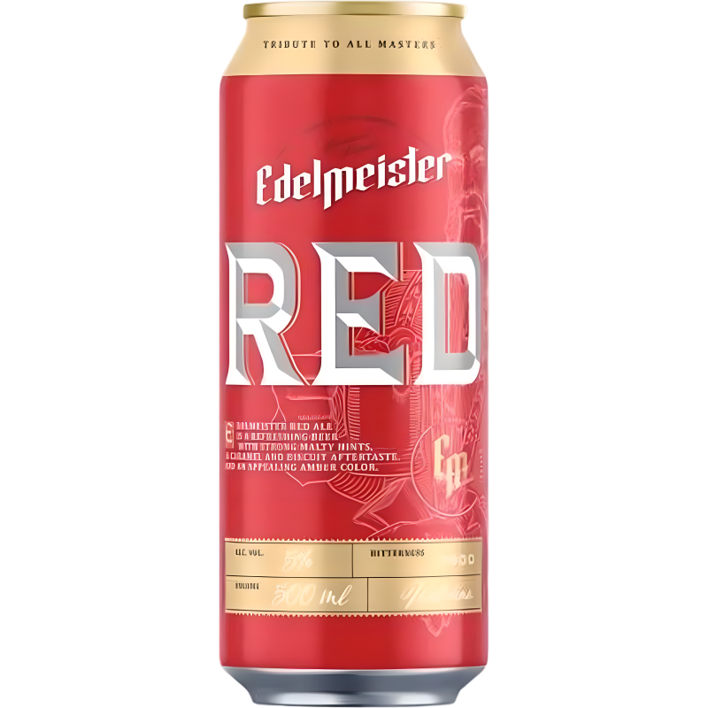 Пиво пастеризованное EDELMEISTER  red 5% ж/б 0,5л