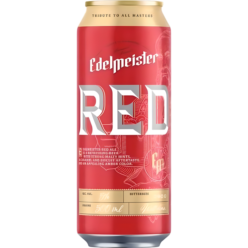 Пиво пастеризованное EDELMEISTER  red 5% ж/б 0,5л