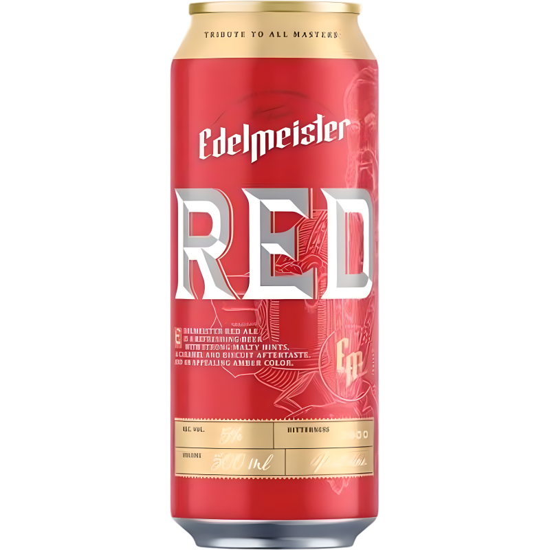 Пиво пастеризованное EDELMEISTER  red 5% ж/б 0,5л