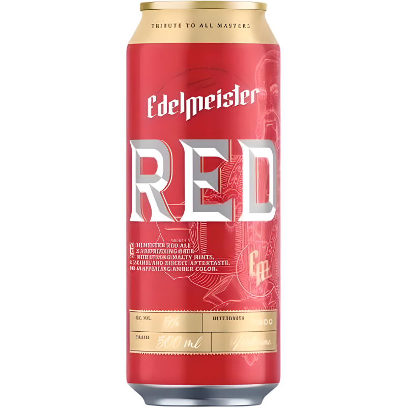 Пиво пастеризованное EDELMEISTER  red 5% ж/б 0,5л