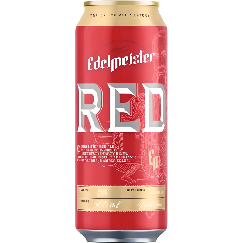 Пиво пастеризованное EDELMEISTER  red 5% ж/б 0,5л