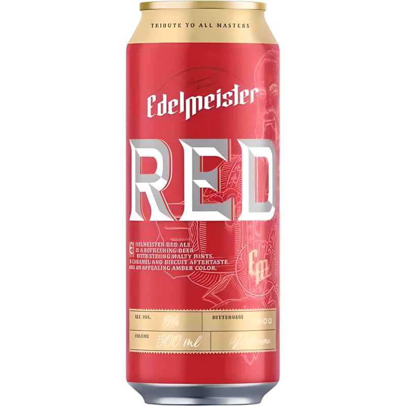 Пиво пастеризованное EDELMEISTER  red 5% ж/б 0,5л