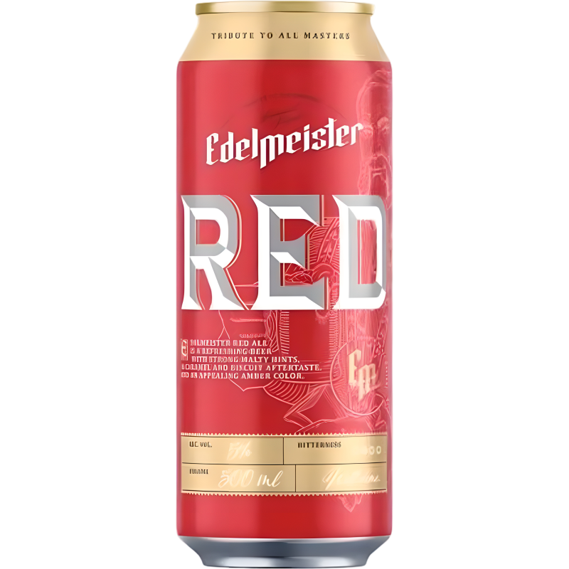 Пиво пастеризованное EDELMEISTER  red 5% ж/б 0,5л