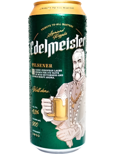Ашық пастерленген сыра EDELMEISTER pilsener  4,5% ж/б 0,5л