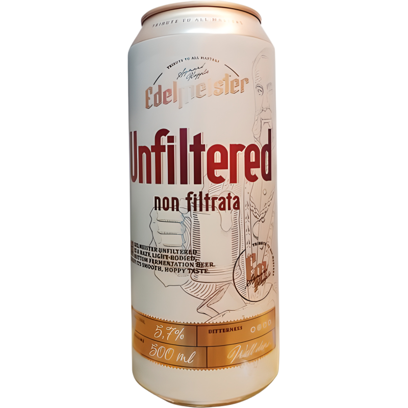Ашық пастерленген сүзілмеген сыра EDELMEISTER unfiltered 5,7% ж/б  0,5л